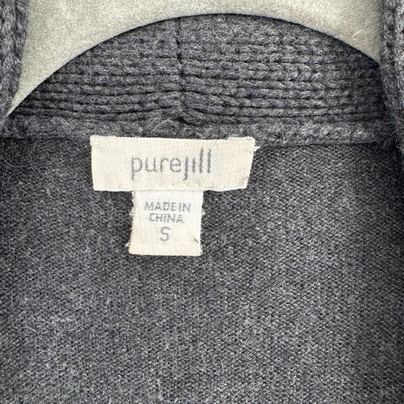 J. Jill PureJill Cashmere Blend Roll Neck Cardigan Sweater‎ Women's S Gray - Picture 4 of 8